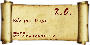 Kápel Olga névjegykártya