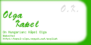 olga kapel business card